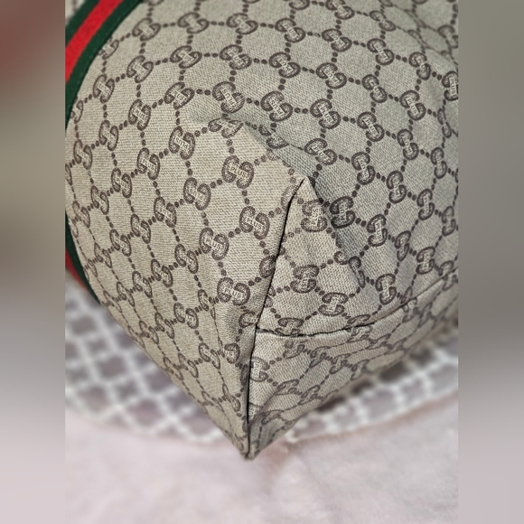 Gucci PVC Leather Sherry Line Tote Bag Duffle Bag - Picture 6 of 17